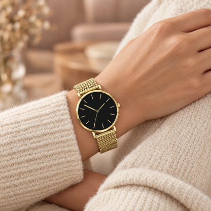 Eleganza Mini Smartwatch in Gold am Handgelenk